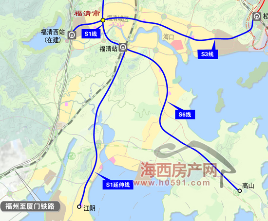 福州公布s1s6高清线路图覆盖福清连江闽清永泰